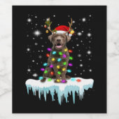 Hund Lover | Schokolade Labrador Christmas Light Weinetikett (Einzelnes Label)