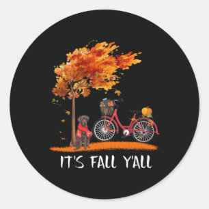 Hund Lover   Schokolade Labrador Es ist Fall Y'all Runder Aufkleber