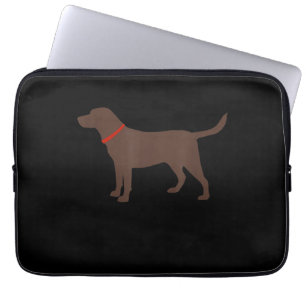 Hund Lover Schokolade Labrador Hund Silhouette Laptopschutzhülle