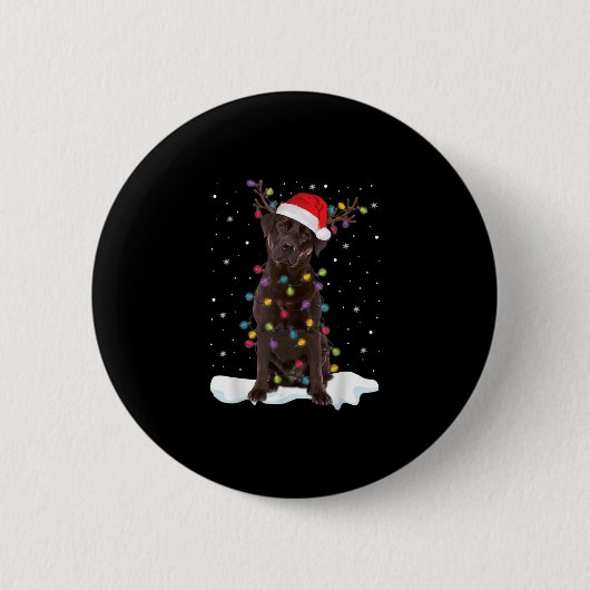 Hund Lover | Schokolade Labrador Retriever Button (Vorderseite)