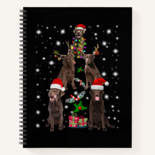 Hund Lover   Schokolade Labrador Weihnachtsbaum Notizblock