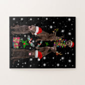 Hund Lover | Schokolade Labrador Weihnachtsbaum Puzzle (Horizontal)