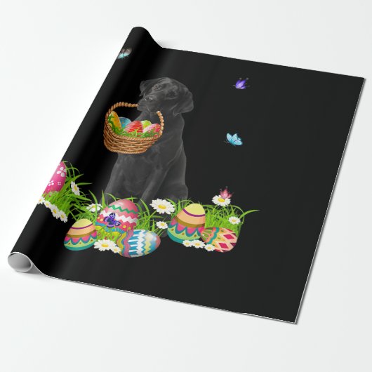 Hund Lover | Schwarzschwarzer Labrador Hund & Oste Geschenkpapier (Ungerollt)