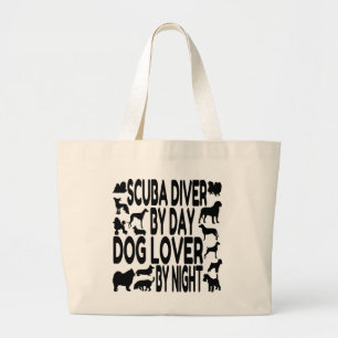 Hund Lover Scuba Diver Jumbo Stoffbeutel
