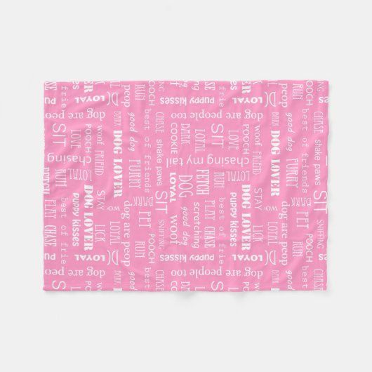 Hund Lover Typografie Fleece Blanket (Vorderseite (Horizontal))