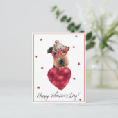 Hund Lover Valentine Geschenk Airedale Terrier Postkarte (Stehend Vorderseite)