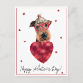 Hund Lover Valentine Geschenk Airedale Terrier Postkarte (Vorderseite)