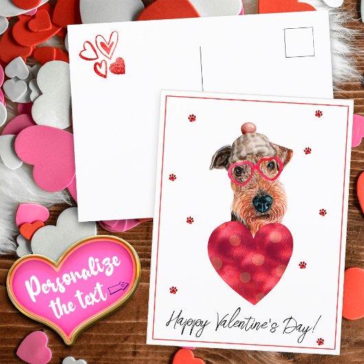 Hund Lover Valentine Geschenk Airedale Terrier Postkarte