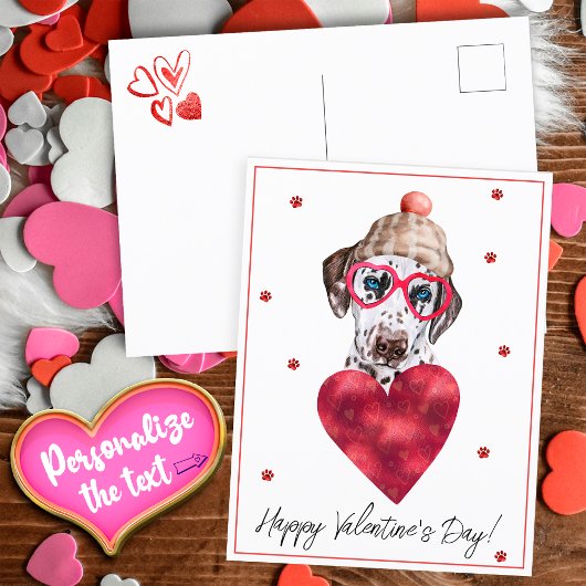 Hund Lover Valentine Geschenk Dalmatiner Feiertagspostkarte
