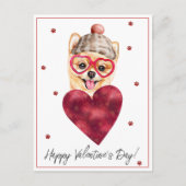 Hund Lover Valentine Geschenk Spitz Feiertagspostkarte (Vorderseite)