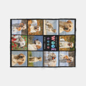 Hund Lover WOOF Custom 11 Pet Picture Colorful Fleecedecke (Vorderseite (Horizontal))