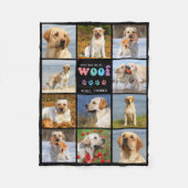 Hund Lover WOOF Custom 11 Pet Picture Colorful Fleecedecke (Vorderseite)