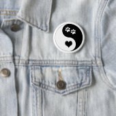 Hund Lover Yin Yang Herz und Paw Prints Button (Beispiel)