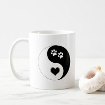 Hund Lover Yin Yang Herz und Paw Prints
