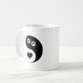 Hund Lover Yin Yang Herz und Paw Prints Kaffeetasse (Vorderseite Links)