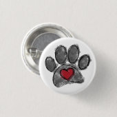 Hund Lover Zeichnend Aquarell Button (Vorne & Hinten)