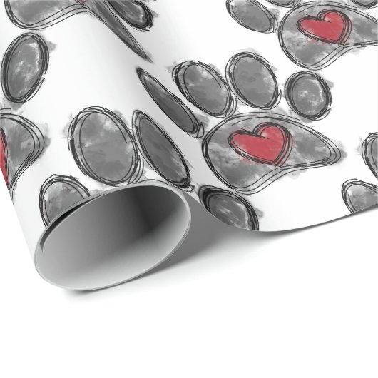 Hund Lover Zeichnend Aquarell Geschenkpapier (Rolleneckpunkt)