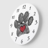 Hund Lover Zeichnend Aquarell Große Wanduhr (Winkel)