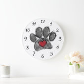 Hund Lover Zeichnend Aquarell Große Wanduhr (Zuhause)