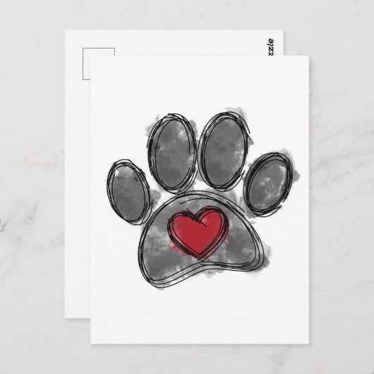 Hund Lover Zeichnend Aquarell Postkarte (Vorne/Hinten)