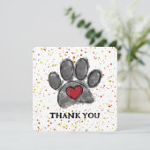 Hund Lover Zeichnend Aquarellfarbe Spritzer Dankeskarte (Stehend Vorderseite)