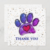 Hund Lover Zeichnend Aquarellfarbe Spritzer Dankeskarte (Vorne/Hinten)