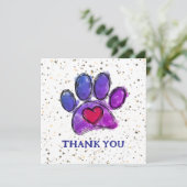 Hund Lover Zeichnend Aquarellfarbe Spritzer Dankeskarte (Stehend Vorderseite)