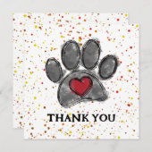 Hund Lover Zeichnend Aquarellfarbe Spritzer Dankeskarte (Vorne/Hinten)