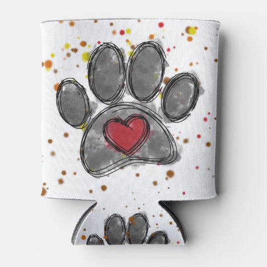 Hund Lover Zeichnend Aquarellfarbe Spritzer Dosenkühler (Vorderseite)