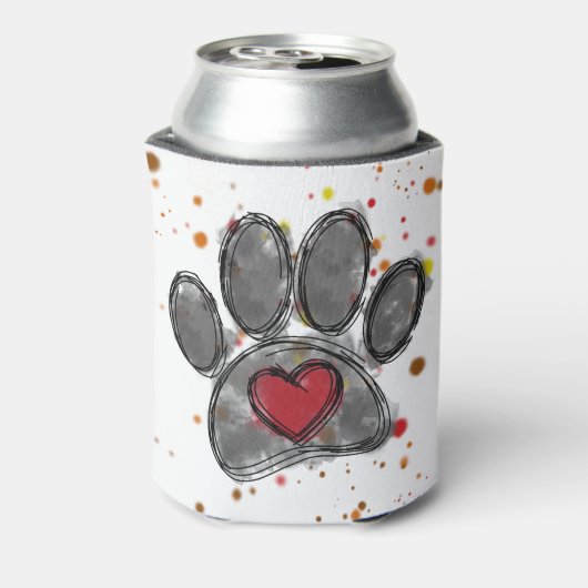 Hund Lover Zeichnend Aquarellfarbe Spritzer Dosenkühler (Kanne Rückseite)