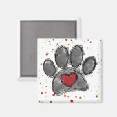 Hund Lover Zeichnend Aquarellfarbe Spritzer Magnet (Vorderseite/Rückseite)