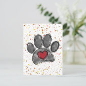 Hund Lover Zeichnend Aquarellfarbe Spritzer Postkarte (Stehend Vorderseite)