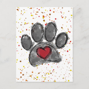 Hund Lover Zeichnend Aquarellfarbe Spritzer Postkarte