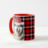 Hund Lover's Alaskan Malamute Urlaub Kariert Tasse (Vorderseite Links)