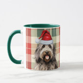 Hund Lover's Bergamasco Holiday Kariert Tasse (Links)