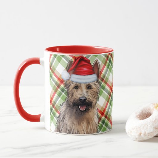 Hund Lover's Berger Picard Holiday Kariert Tasse (Mit Donut)