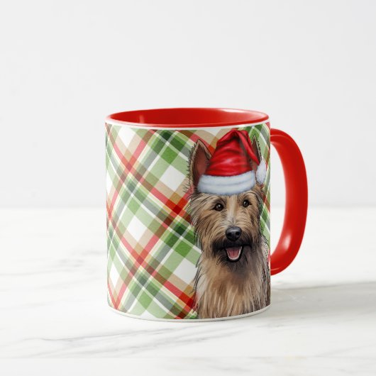 Hund Lover's Berger Picard Holiday Kariert Tasse (VorderseiteRechts)