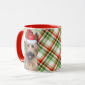 Hund Lover's Berger Picard Holiday Kariert Tasse (Vorderseite Links)