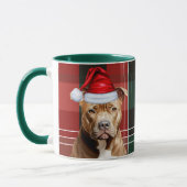 Hund Lover's Brown Pitbull Holiday Red Green Karie Tasse (Links)