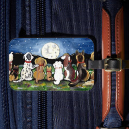 Hund Lover's Gepäckausweis-Tag Personalisiert Moon Gepäckanhänger