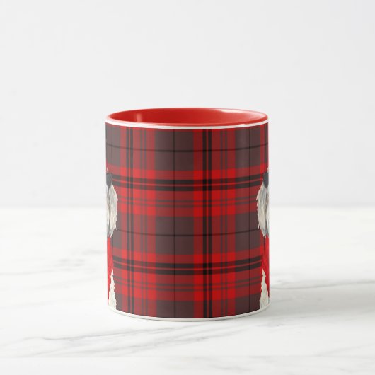 Hund Lover's Karierter gelber Labradoodle-Urlaub Tasse (Zentrum)