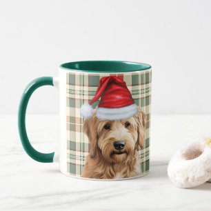 Hund Lover's Red Green Kariert Goldendoodle Urlaub Tasse