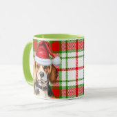 Hund Lover's Red Green Kariert und Beagle Urlaub Tasse (Vorderseite Links)