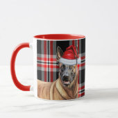Hund Lover's Red Kariert belgischen Malinois Holid Tasse (Links)