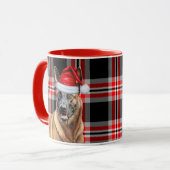 Hund Lover's Red Kariert belgischen Malinois Holid Tasse (Vorderseite Links)