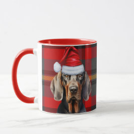 Hund Lover's Red Kariert Black Tan Coonhound Holid Tasse