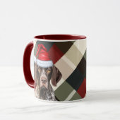 Hund Lover's Shorthair Pointer Holiday Kariert Tasse (Vorderseite Links)