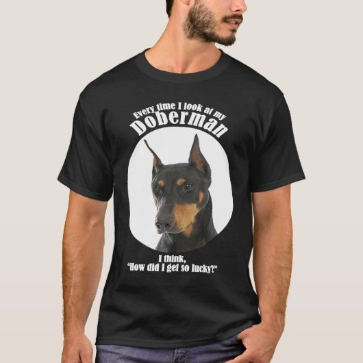 Hund Lucky Dobermann T-Shirt (Vorderseite)