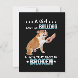 Hund  Mädchen Ihr Bulldog-Bond kann zerbrochen wer Dankeskarte