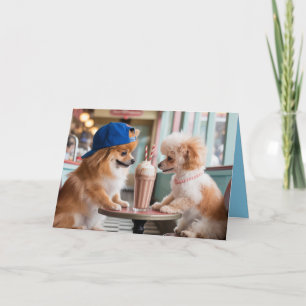 Hund Malt Shop Valentinskarte 4 Feiertagskarte